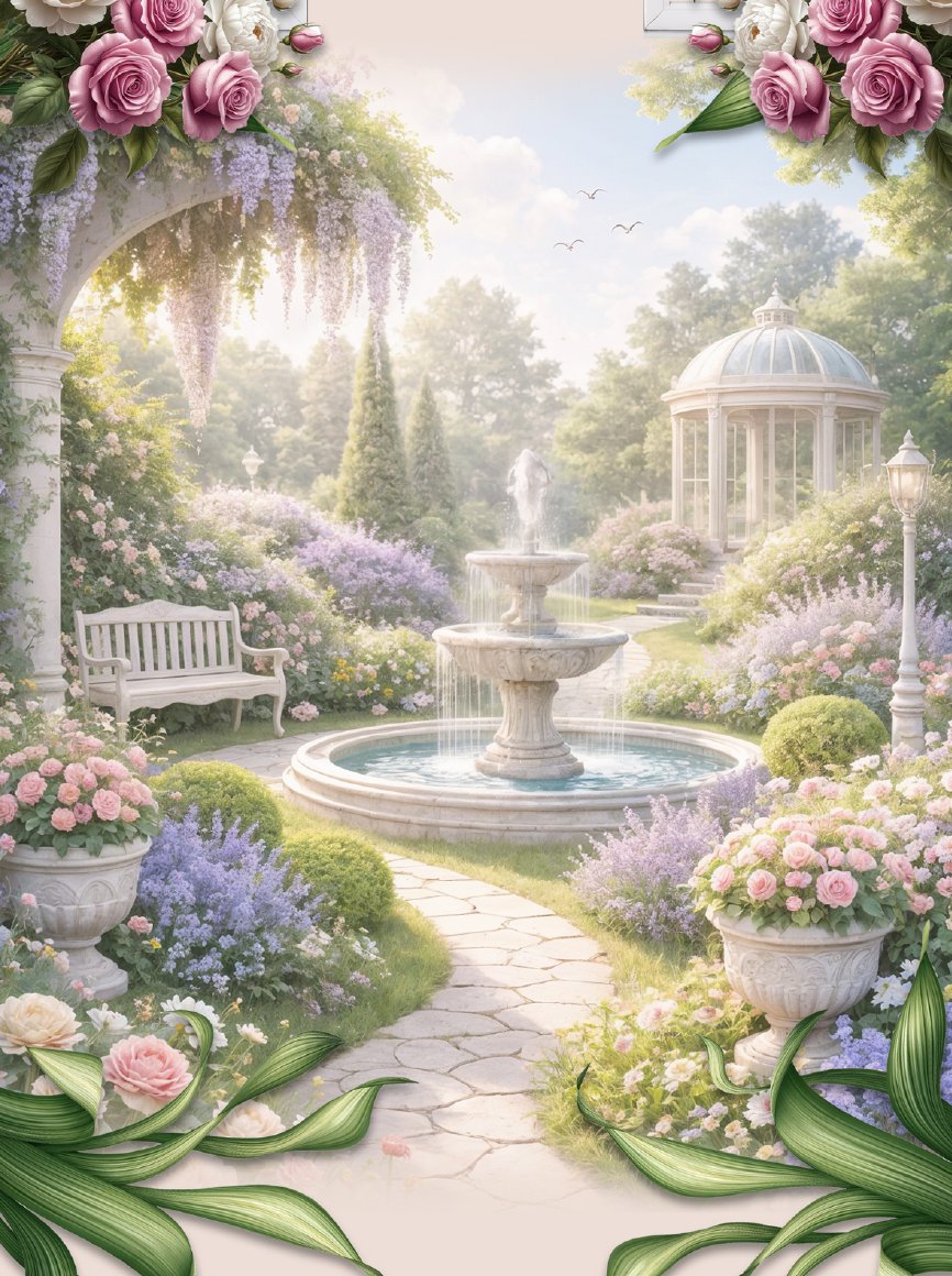 Garden fountain image